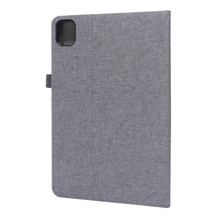 For Xiaomi Pad 5 / 5 Pro Horizontal Flip TPU + Fabric PU Leather Protective Case with Name Card Clip(Grey) - Mi Pad 5 / 5 Pro Cases by buy2fix | Online Shopping UK | buy2fix