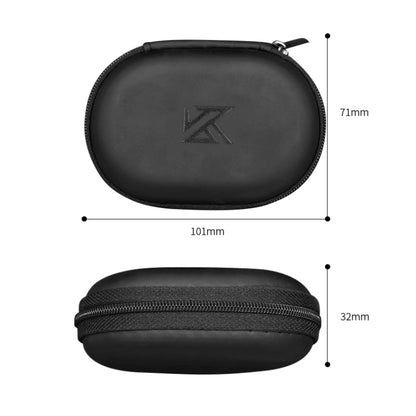 KZ Portable PU Leather Oval Data Cable Charger Earphone Storage Box(Black) - Digital Storage Bag by KZ | Online Shopping UK | buy2fix