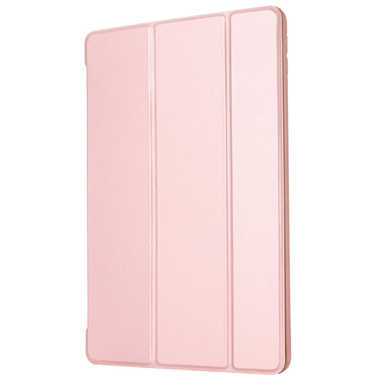 For iPad 10.2 2021 / 2020 / 2019 GEBEI Shockproof Horizontal Flip Leather Case with Three-folding Holder(Rose Gold) - iPad 10.2 Cases by GEBEI | Online Shopping UK | buy2fix