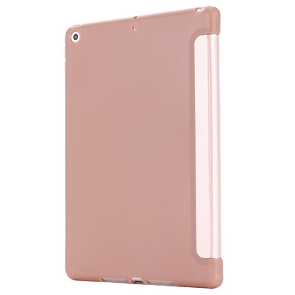 For iPad 10.2 2021 / 2020 / 2019 GEBEI Shockproof Horizontal Flip Leather Case with Three-folding Holder(Rose Gold) - iPad 10.2 Cases by GEBEI | Online Shopping UK | buy2fix