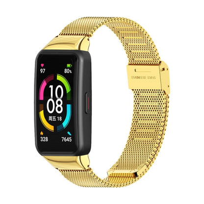 For Huawei Band 6 / Honor Band 6 / 7 MIJOBS Milan Stainless Steel Watch Band(Gold) - Watch Bands by MIJOBS | Online Shopping UK | buy2fix