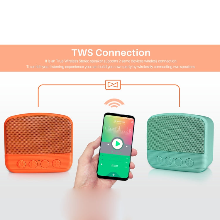 New Rixing NR-101 Mini TWS Bluetooth Speaker(Orange) - Mini Speaker by New Rixing | Online Shopping UK | buy2fix