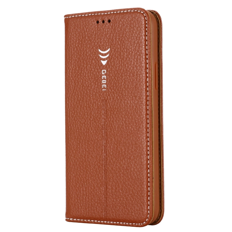 For iPhone 11 GEBEI PU+TPU Horizontal Flip Protective Case with Holder & Card Slots(Brown) - iPhone 11 Cases by GEBEI | Online Shopping UK | buy2fix