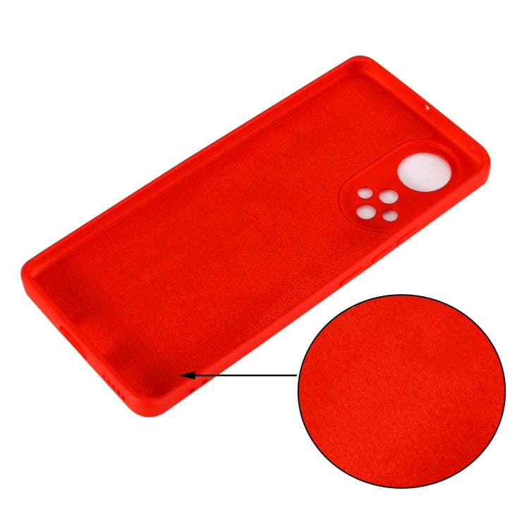 For Huawei Nova 9 Solid Color Liquid Silicone Dropproof Full Coverage Protective Case(Red) - Mobile Accessories by buy2fix | Online Shopping UK | buy2fix