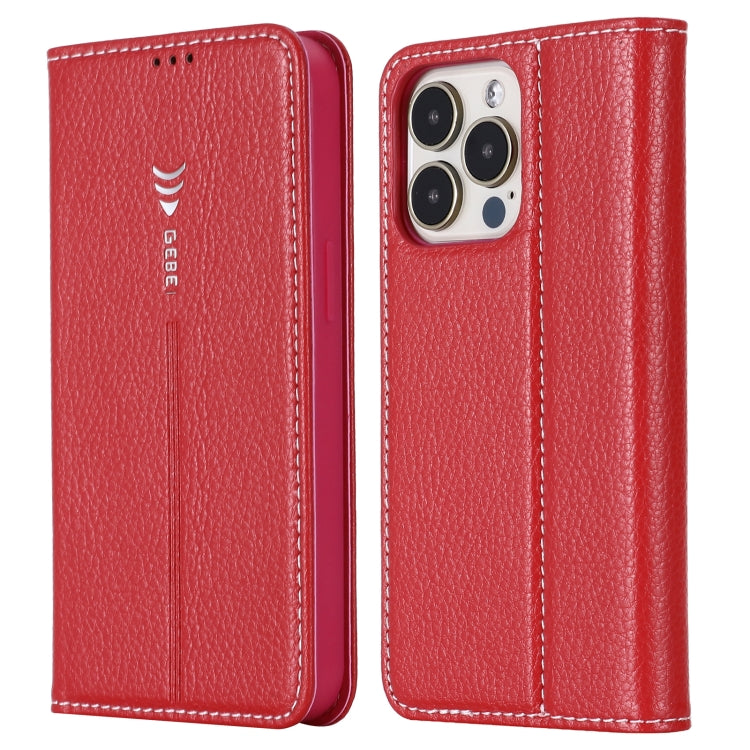 For iPhone 13 Pro GEBEI PU+TPU Horizontal Flip Protective Case with Holder & Card Slots (Rose Red) - iPhone 13 Pro Cases by GEBEI | Online Shopping UK | buy2fix