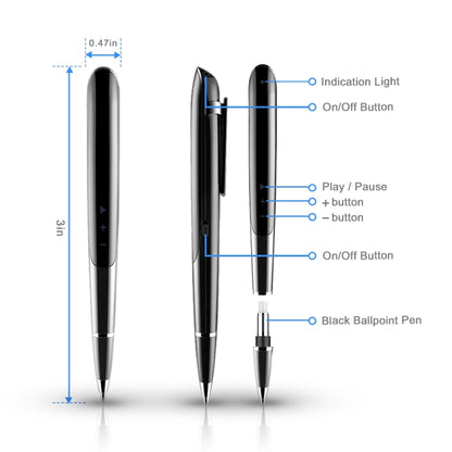 Q9 AI Intelligent High-definition Noise Reduction Conference Recording Pen Voice Control Recorder, Capacity:4GB(Black) - Security by buy2fix | Online Shopping UK | buy2fix