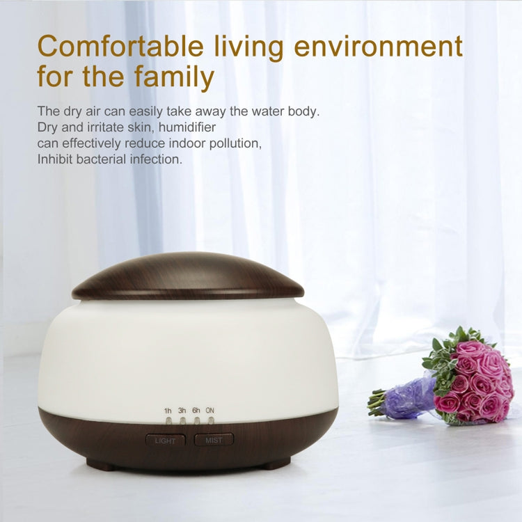 Wood Grain Humidifier Air Purifier Ultrasonic Atomization Household Aromatherapy Machine with Colorful LED Light Automatic Alcohol Sprayer, Plug Specification:EU Plug(Dark Brown) - Home & Garden by buy2fix | Online Shopping UK | buy2fix