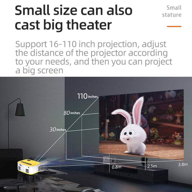 T20 320x240 400 Lumens Portable Home Theater LED HD Digital Projector, Same Screen Version, UK Plug(Black White) - Consumer Electronics by buy2fix | Online Shopping UK | buy2fix