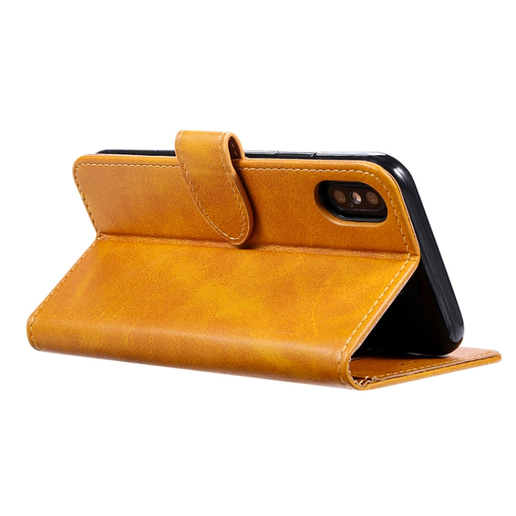 For iPhone XR GUSSIM Magnetic Horizontal Flip Leather Case with Holder & Card Slots & Wallet(Brown) - More iPhone Cases by GUSSIM | Online Shopping UK | buy2fix