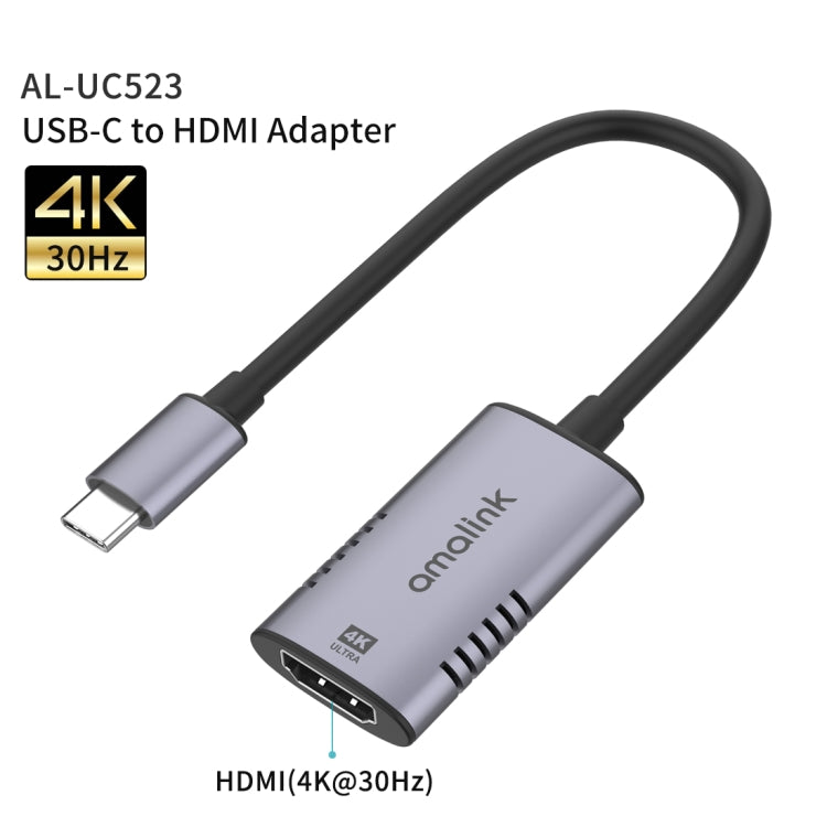 amalink UC523 Type-C / USB-C to HDMI Adapter(Grey) - Cable & Adapters by amalink | Online Shopping UK | buy2fix