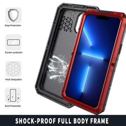 For iPhone 13 Pro Max Shockproof Waterproof Dustproof Metal + Silicone Phone Case with Screen Protector (Red) - iPhone 13 Pro Max Cases by buy2fix | Online Shopping UK | buy2fix