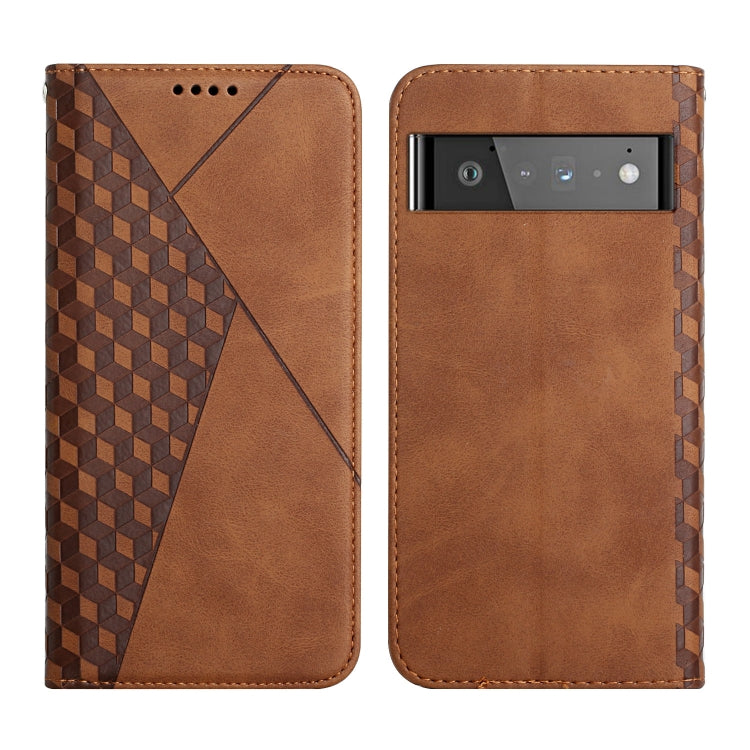 For Google Pixel 6 Pro Skin Feel Magnetic Leather Phone Case(Brown) - Google Cases by buy2fix | Online Shopping UK | buy2fix