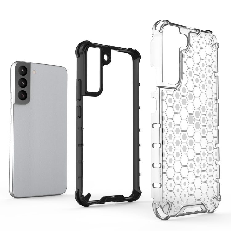 For Samsung Galaxy S22+ 5G Honeycomb PC + TPU Phone Case(White) - Galaxy S22+ 5G Cases by buy2fix | Online Shopping UK | buy2fix