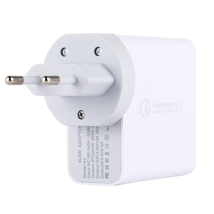 A3 PD 18W USB-C / Type-C + QC3.0 USB + Dual USB Interface Travel Charger - Apple Accessories by buy2fix | Online Shopping UK | buy2fix