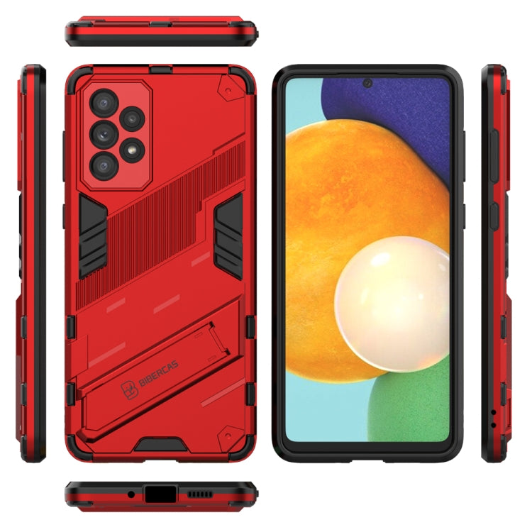 For Samsung Galaxy A73 5G Punk Armor 2 in 1 PC + TPU Shockproof Phone Case with Invisible Holder(Red) - Samsung Accessories by buy2fix | Online Shopping UK | buy2fix