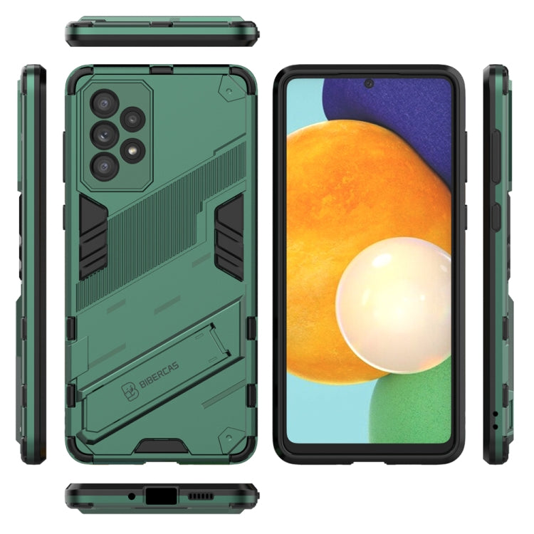For Samsung Galaxy A73 5G Punk Armor 2 in 1 PC + TPU Shockproof Phone Case with Invisible Holder(Green) - Samsung Accessories by buy2fix | Online Shopping UK | buy2fix