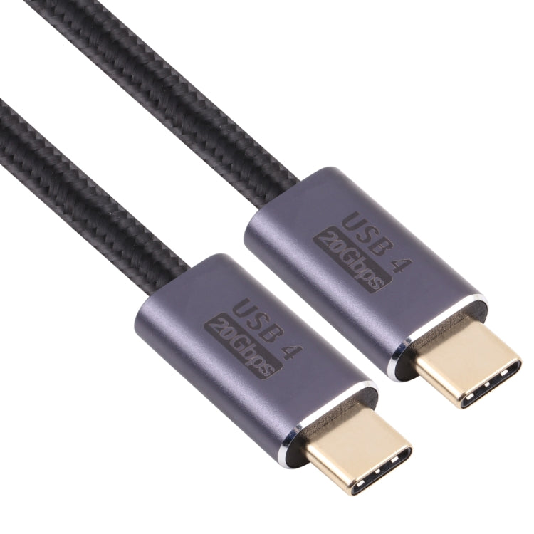 20Gbps USB 4 USB-C / Type-C Male to USB-C / Type-C Male Braided Data Cable, Cable Length:1m(Black) - Computer & Networking by buy2fix | Online Shopping UK | buy2fix