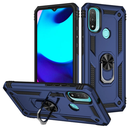 For Motorola Moto E20 / E30 / E40 Shockproof TPU + PC Holder Phone Case(Blue) - Motorola Cases by buy2fix | Online Shopping UK | buy2fix