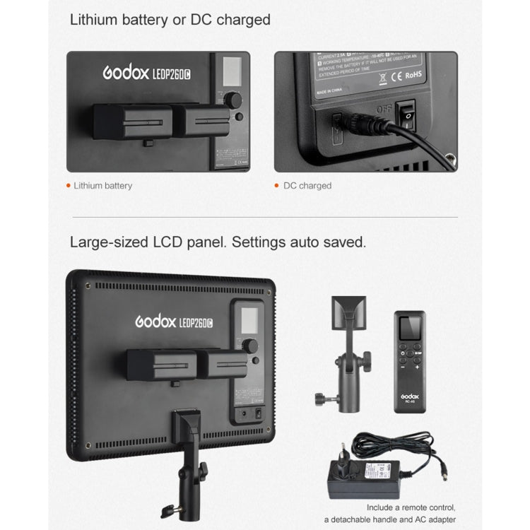 Godox LEDP260C LED Video Shoot Light -  by Godox | Online Shopping UK | buy2fix