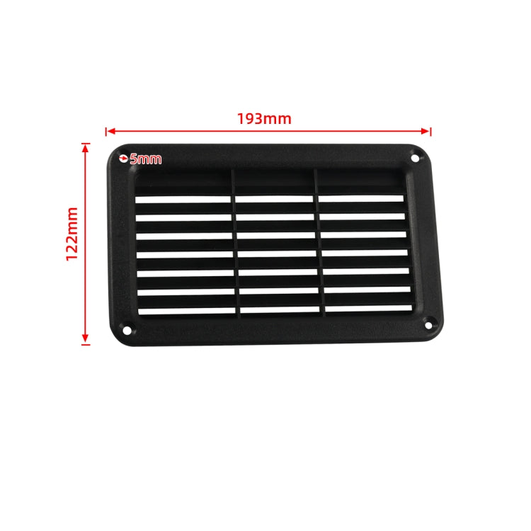 A6789 193x122mm RV / Bus Oblique Louver Outlet Panel with Screws(Black) - In Car by buy2fix | Online Shopping UK | buy2fix