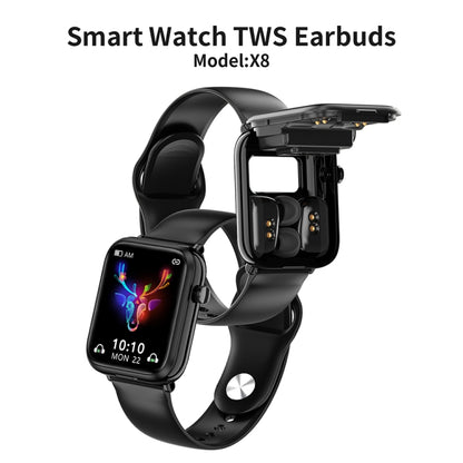 X8 1.69 inch IPS Screen Smart Watch TWS Earbuds, Support Bluetooth Call(Black) - Smart Wear by buy2fix | Online Shopping UK | buy2fix