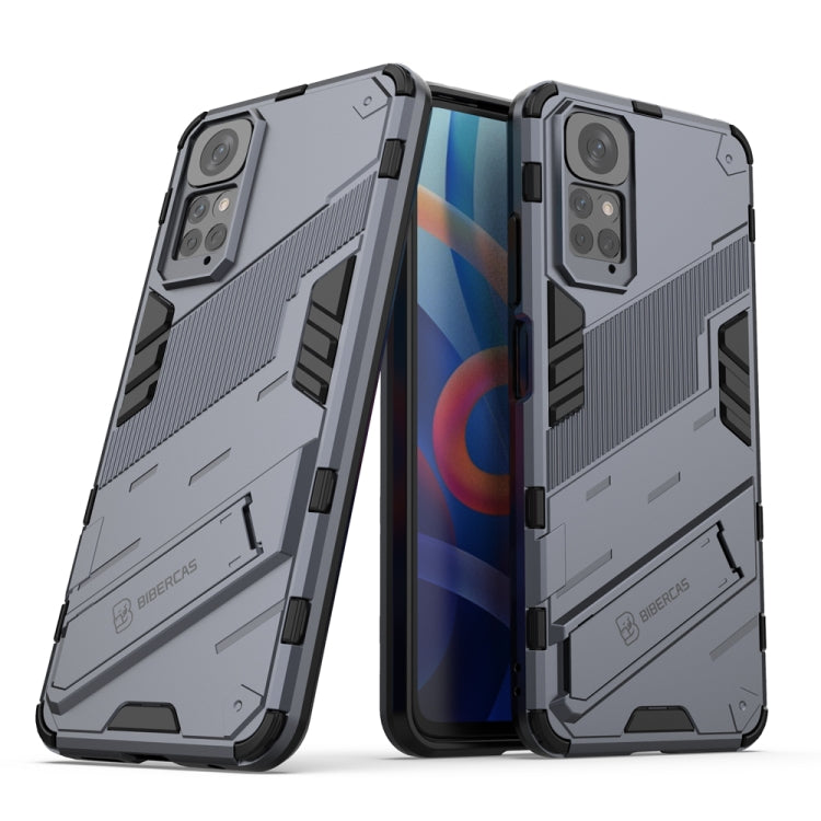 For Xiaomi Redmi Note 11 / Note 11S Global Punk Armor 2 in 1 PC + TPU Shockproof Phone Case with Invisible Holder(Gray) - Xiaomi Cases by buy2fix | Online Shopping UK | buy2fix