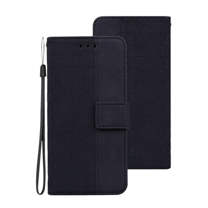 For Samsung Galaxy A70 / A70s Geometric Embossed Leather Phone Case(Black) - Samsung Accessories by buy2fix | Online Shopping UK | buy2fix