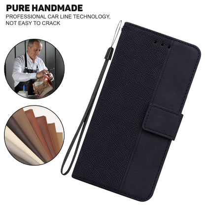For Samsung Galaxy S20 Ultra Geometric Embossed Leather Phone Case(Black) - Samsung Accessories by buy2fix | Online Shopping UK | buy2fix