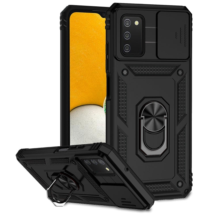 For Samsung Galaxy A02s / A03s 166mm Sliding Camshield Holder Phone Case(Black) - Galaxy Phone Cases by buy2fix | Online Shopping UK | buy2fix