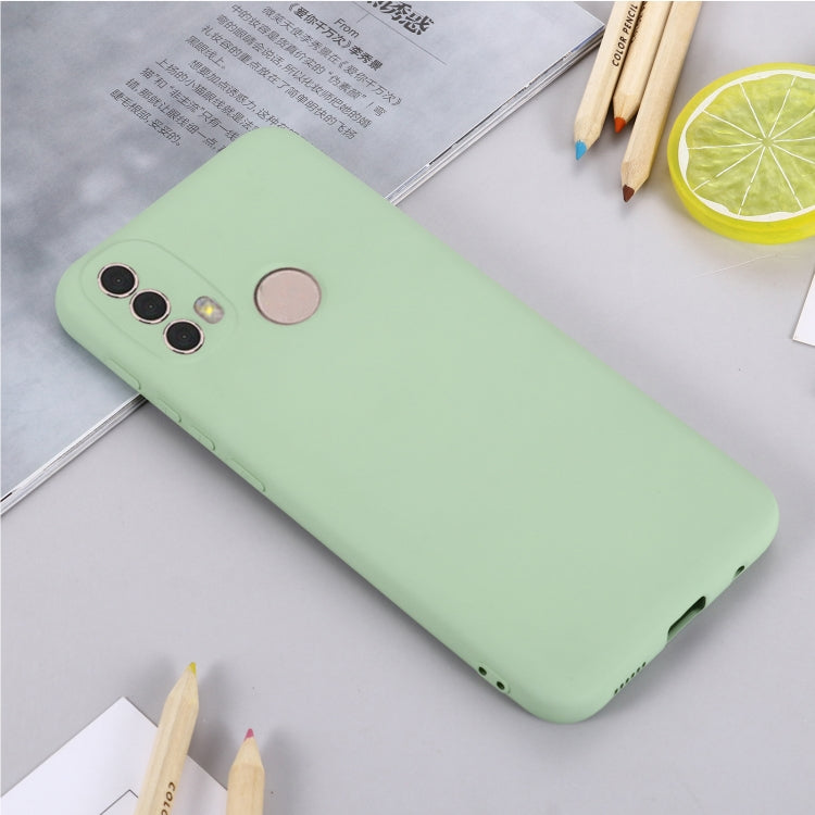 For Motorola Moto E20 / E30 / E40 Pure Color Liquid Silicone Shockproof Phone Case(Green) - Mobile Accessories by buy2fix | Online Shopping UK | buy2fix