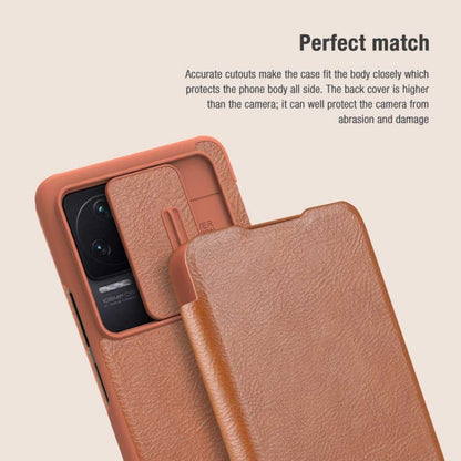 For Xiaomi Redmi K50 / K50 Pro NILLKIN QIN Series Pro Sliding Camera Cover Leather Phone Case(Black) - Xiaomi Cases by NILLKIN | Online Shopping UK | buy2fix