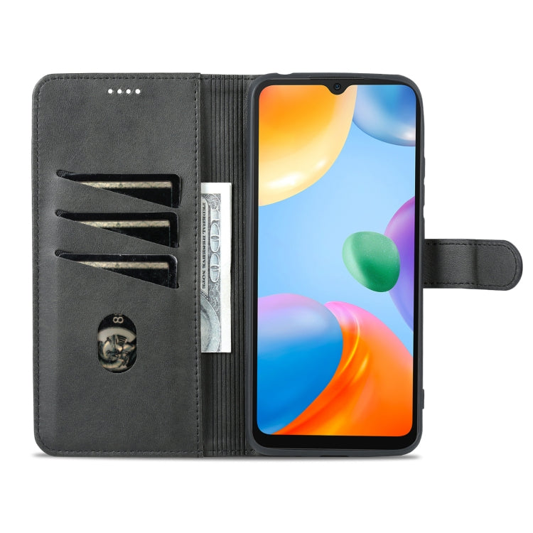 For Xiaomi Redmi 10C / Redmi 10 India AZNS Skin Feel Calf Texture Flip Leather Phone Case(Black) - Xiaomi Cases by AZNS | Online Shopping UK | buy2fix