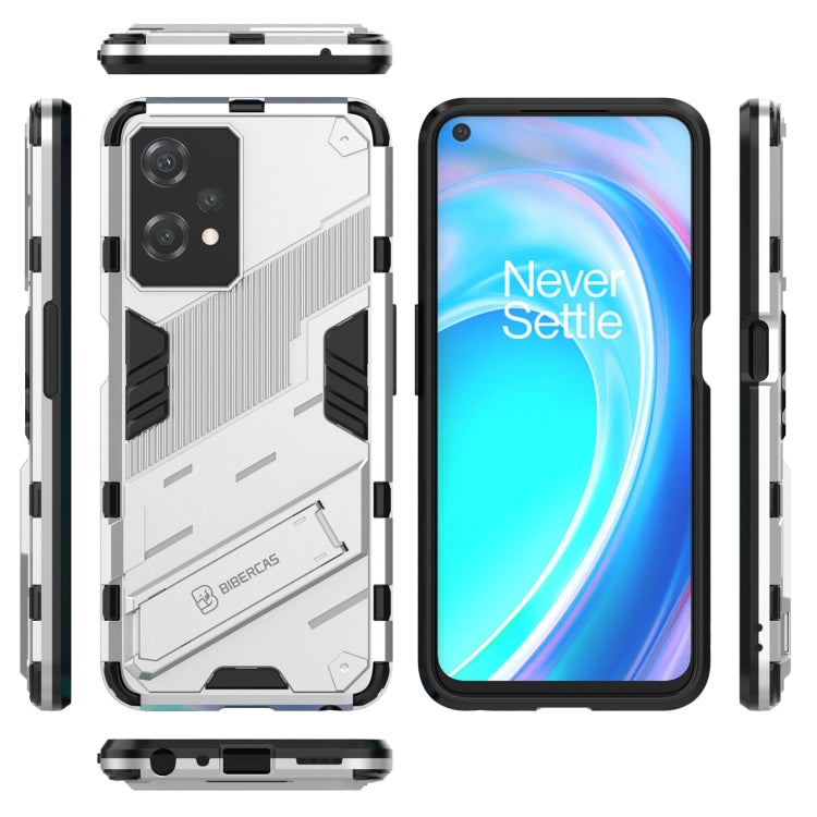 For OnePlus Nord CE 2 Lite 5G/Realme 9 Pro Punk Armor 2 in 1 Shockproof Phone Case with Invisible Holder(White) - OnePlus Cases by buy2fix | Online Shopping UK | buy2fix