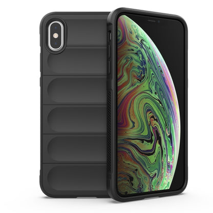 For iPhone X / XS Magic Shield TPU + Flannel Phone Case(Black) - Apple Accessories by buy2fix | Online Shopping UK | buy2fix