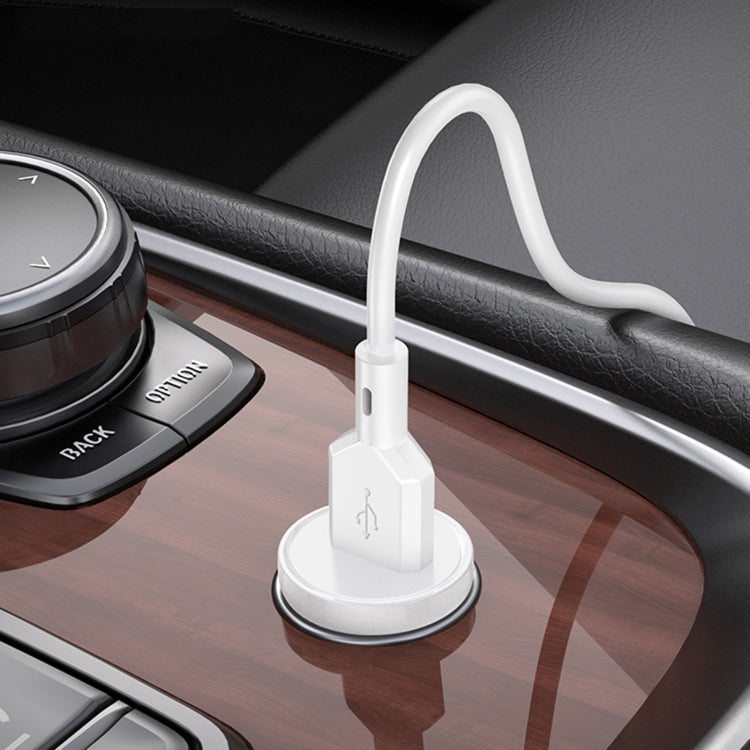 Borofone BZ18 Single USB Port QC3.0 Car Charger(White) - In Car by Borofone | Online Shopping UK | buy2fix