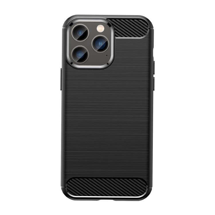For iPhone 14 Pro Brushed Texture Carbon Fiber TPU Phone Case (Black) - iPhone 14 Pro Cases by buy2fix | Online Shopping UK | buy2fix