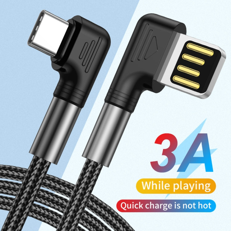 3A USB to USB-C/Type-C Double Elbow Charging Cable(0.5m) -  by buy2fix | Online Shopping UK | buy2fix