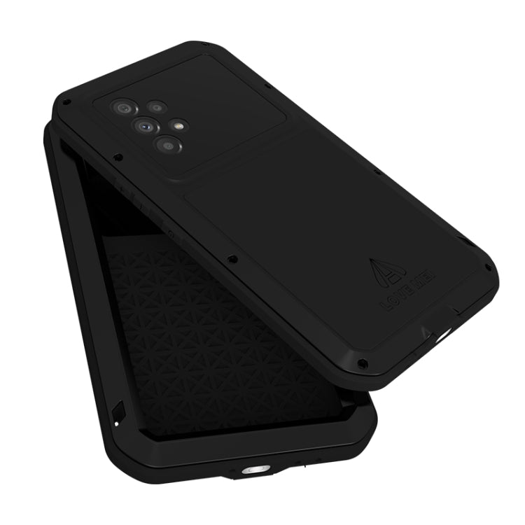 For Samsung Galaxy A53 LOVE MEI Metal Shockproof Waterproof Dustproof Protective Phone Case with Glass(Black) - Galaxy Phone Cases by LOVE MEI | Online Shopping UK | buy2fix