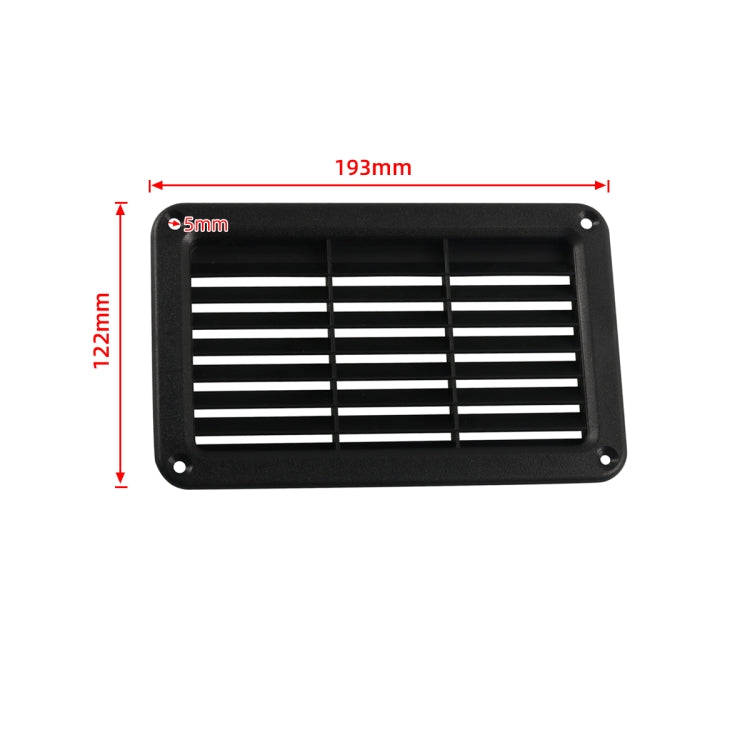 A6788 193x122mm Black Rectangle Louvered Ventilation Plastic Venting Panel Cover - In Car by buy2fix | Online Shopping UK | buy2fix