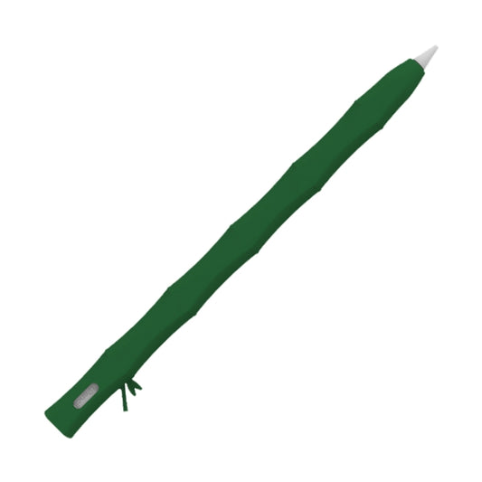 Bamboo Liquid Silicone Gel Stylus Pen Protective Case For Apple Pencil 2(Dark Green) - Pencil Accessories by buy2fix | Online Shopping UK | buy2fix