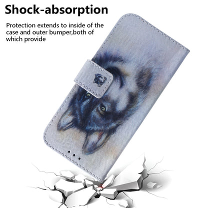 For Honor X7 Coloured Drawing Leather Phone Case(White Wolf) - Honor Cases by buy2fix | Online Shopping UK | buy2fix
