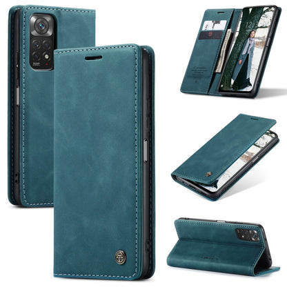 For Xiaomi Redmi Note 11 4G/Note 11S Global CaseMe 013 Multifunctional Horizontal Flip Leather Phone Case(Blue) - Xiaomi Accessories by CaseMe | Online Shopping UK | buy2fix