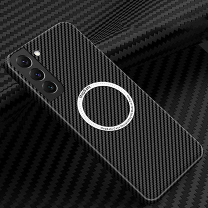 For Samsung Galaxy S21 5G Carbon Fiber Texture MagSafe Magnetic Phone Case(Black) - Galaxy S21 5G Cases by buy2fix | Online Shopping UK | buy2fix