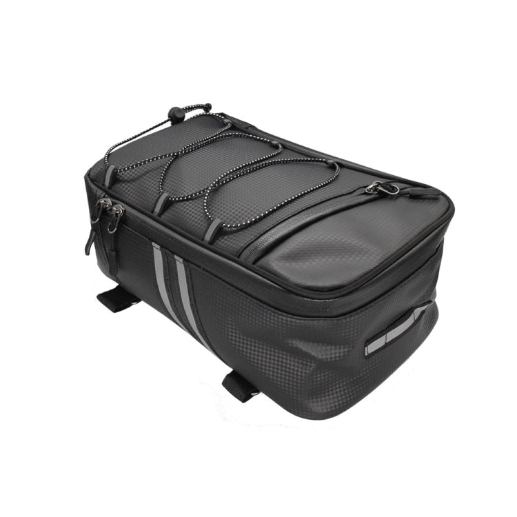 Motorcycle Waterproof PU Leather Rack Rear Carrier Bag, Capacity: 8L with Rain Cover - In Car by buy2fix | Online Shopping UK | buy2fix