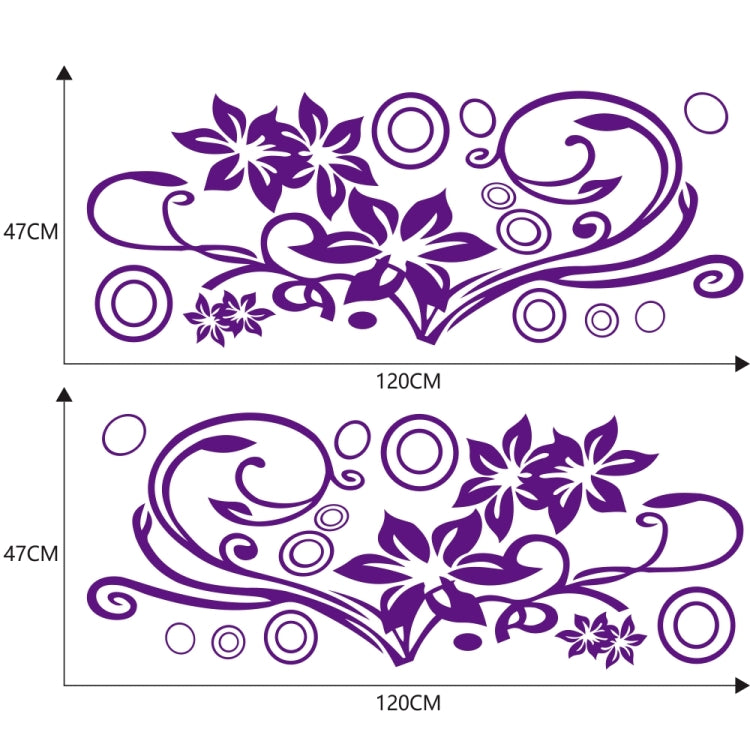 2 PCS/Set D-75 Flower Vine Pattern Car Modified Decorative Sticker(Purple) - In Car by buy2fix | Online Shopping UK | buy2fix