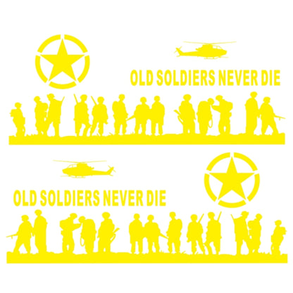 2 PCS/Set D-84 Old Soldiers Pattern Car Modified Decorative Sticker(Yellow) - In Car by buy2fix | Online Shopping UK | buy2fix