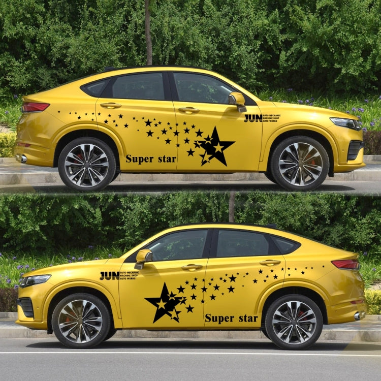 2 PCS/Set D-207 Star Pattern Car Modified Decorative Sticker(Black) - In Car by buy2fix | Online Shopping UK | buy2fix