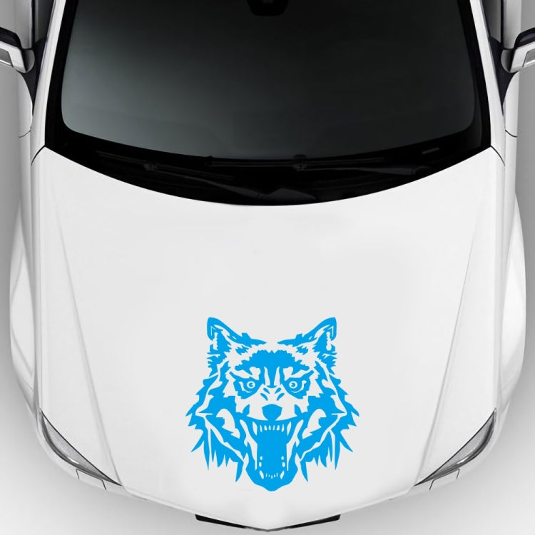 2 PCS/Set D-218 Wolf Totem Pattern Car Modified Decorative Sticker(Blue) - In Car by buy2fix | Online Shopping UK | buy2fix