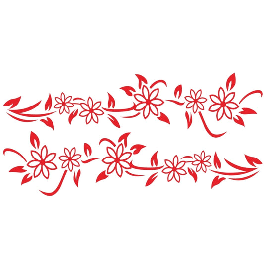 2 PCS/Set D-378 Flower Totem Pattern Car Modified Decorative Sticker(Red) - In Car by buy2fix | Online Shopping UK | buy2fix