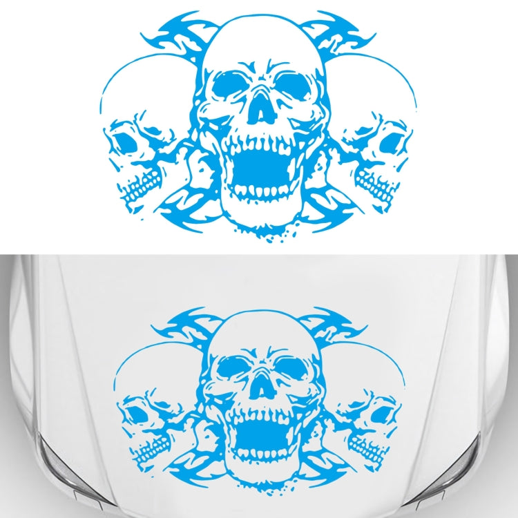 D-923 Three Skulls Pattern Car Modified Decorative Sticker(Blue) - In Car by buy2fix | Online Shopping UK | buy2fix
